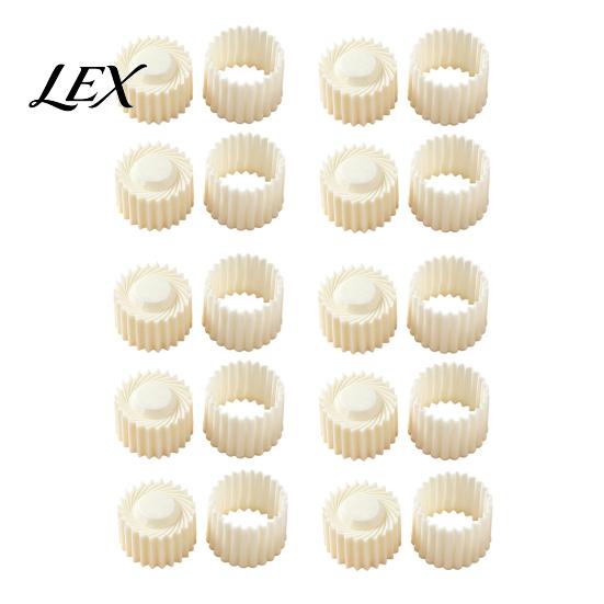 Uniform Filling Grooves 2-in-1 Round Mooncake Mold, Double Ended Pastry Press with Scallop And Mold Spiral Embossing for DIY Baking, Handheld