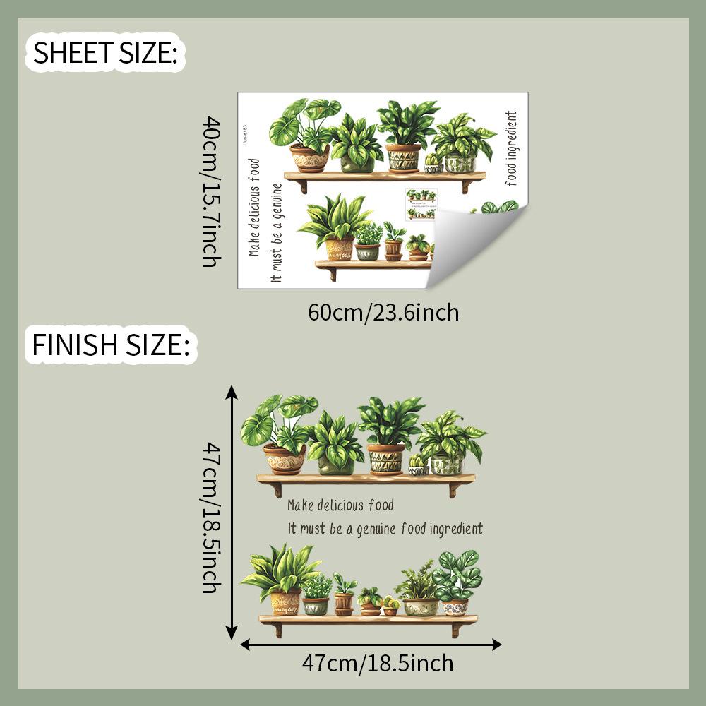 

Зеленое растение Комнатные растения Кухня Столовая Дом Фон Благоустройство и Украшение Наклейки на стену