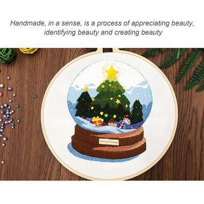 Christmas Embroidery Kits For Adults Seasonal Needlework Tools Christmas Embroidery Crafting Set For Beginners Adults Hobby