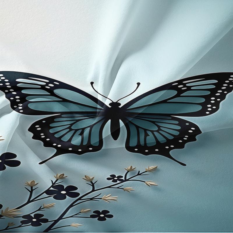 3Pcs Bedding Set Butterfly Comforter Cover Set 1Pc Comforter Cover 2Pcs Pillowcases Ultra-Soft Comfortable Breathable Suitable