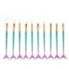 Four-Color Mermaid Makeup Brush Set - 10 Fish Tail Gradient Brushes