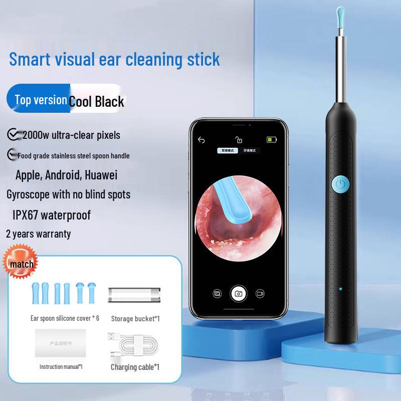 

HD Endoscope Luminous Ear Cleaning Tool for Children - Wireless Bluetooth Visual Ear Spoon
