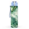 1PC Emerald Green Geode Marble Pattern 750ml Color Plastic Sports Water Bottle Leakproof Flip Straw Lid Suitable for Sports Office Home Use