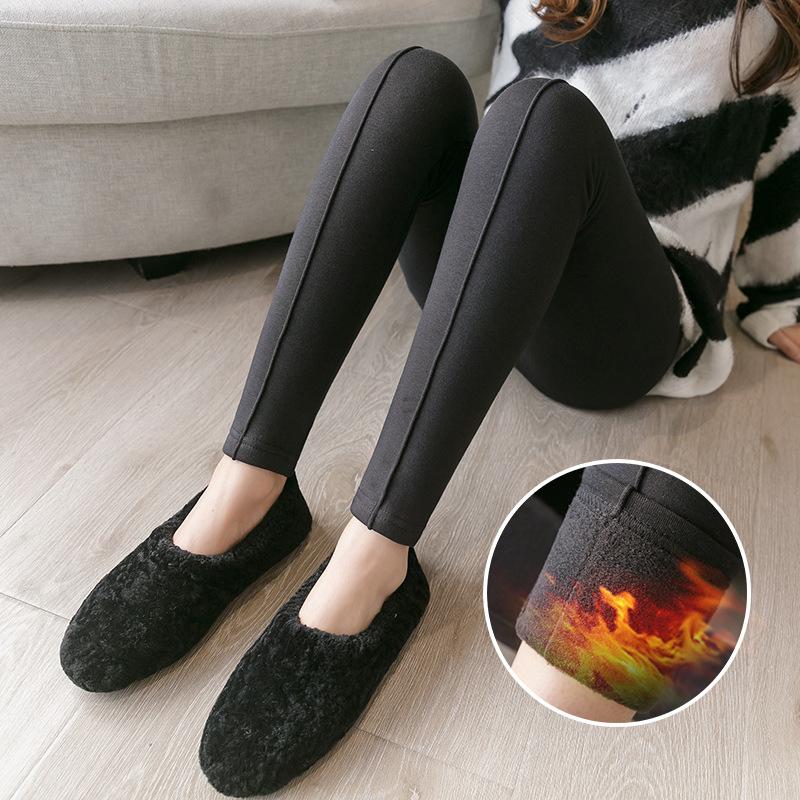 

Настоящие осенне-зимние новые модные брюки для беременных, флисовые утепленные леггинсы, дышащие M чёрный