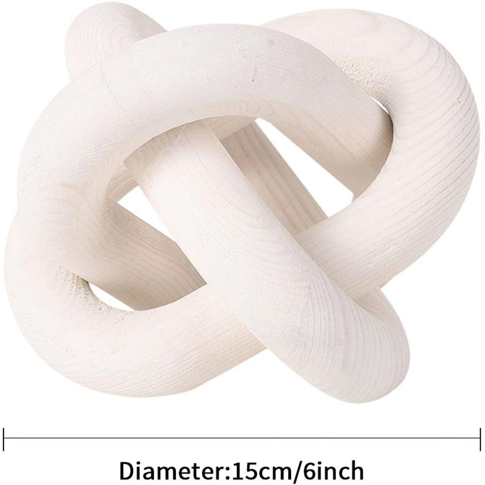 3-Link Pine Decorative Coffee  Hand Carved Wood Knot Decor Wood Chain Link Decor 3-Link Pine Shelf Decor
