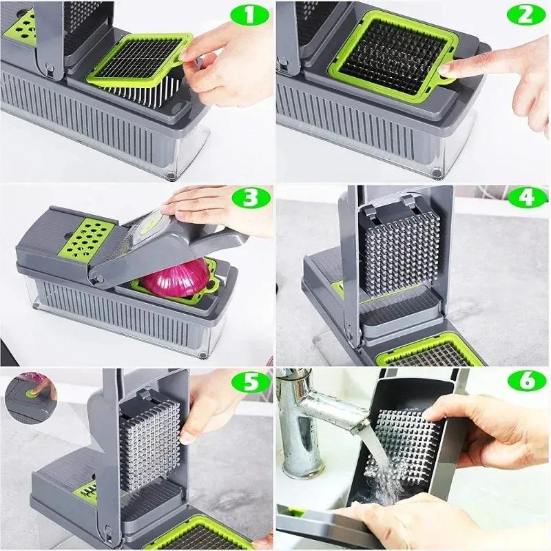 2025 Vegetable Cutter Vegetable Slicer Multifunctional Kitchen Accessories Basket Fruit Potato Peeler Carrot Grater Vegetable Slicer