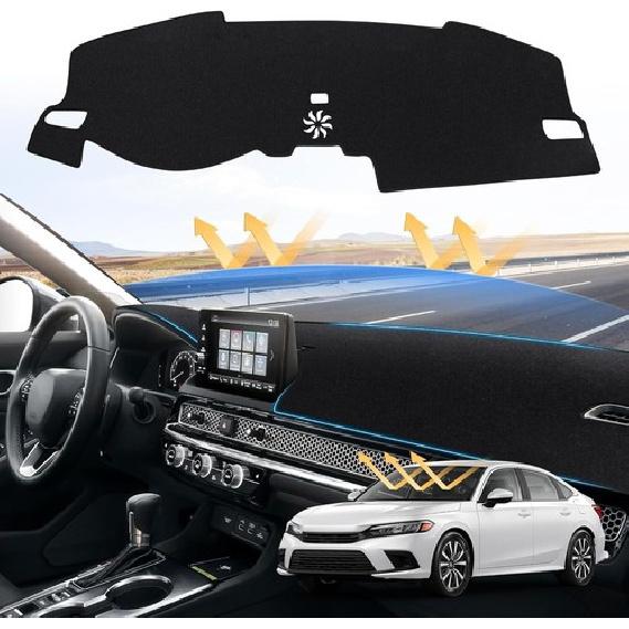 Anti-Glare For -2024 Honda Civic Sedan Dashboard Mat Dash Cover Pad Black