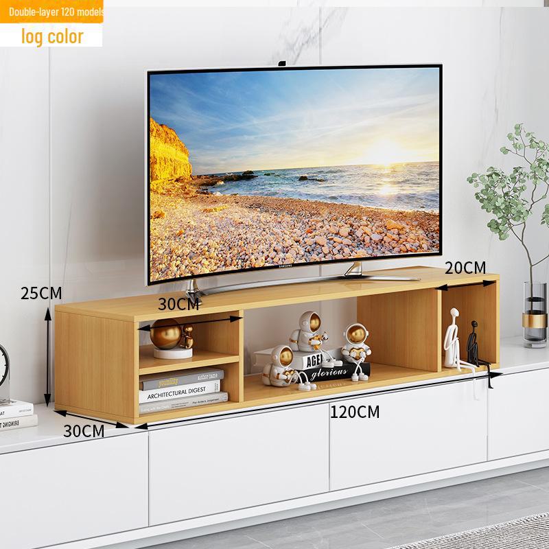 Elevated TV Stand with Storage and Height-Adjustable Bracket