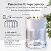 2000ML 3 Löcher USB Luftbefeuchter Ätherisches Öl Aromatherapie Cool Mist Maker Luftreiniger mit LED Romantisches Licht