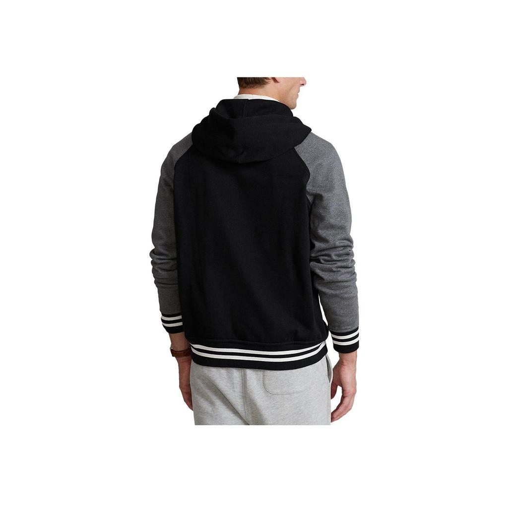 Polo Ralph Lauren Plain Knit Fleece Logo Embroidered Hooded Baseball Long Sleeve Jacket Men Jacket Black 710850315-001