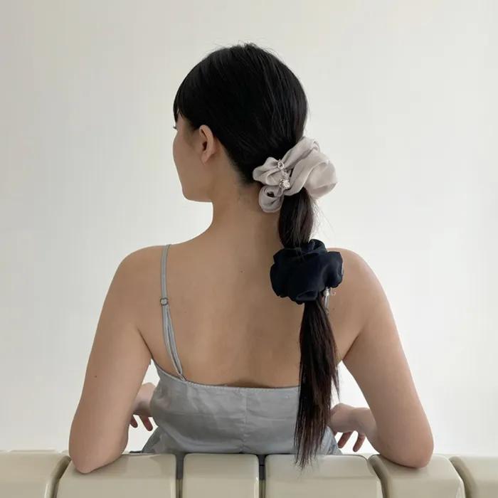 [Select 2 Initials/Gift Wrapping] Anniversary initial scrunchie, INK