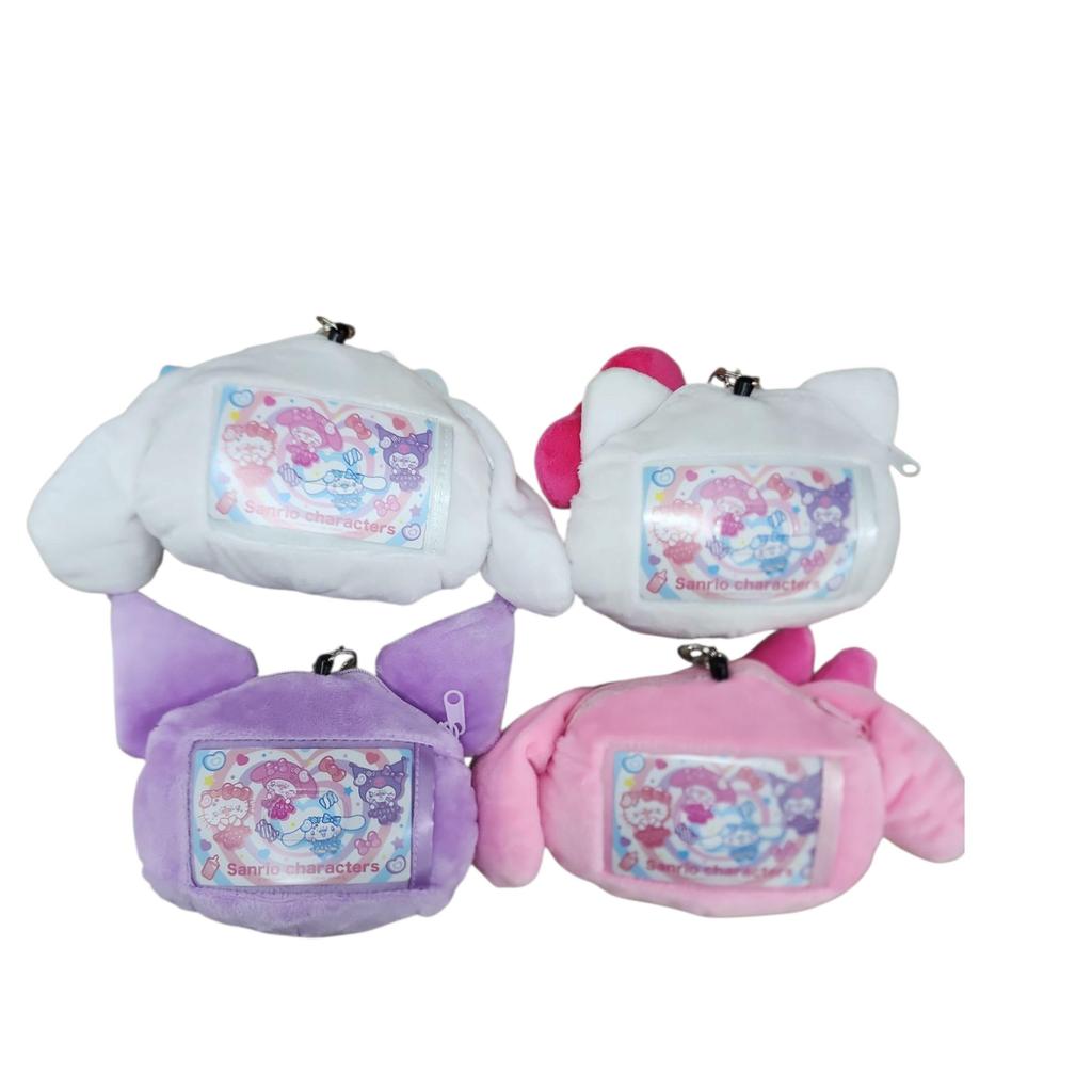 Hatayama Shoji Sanrio Face Reel Pass Case Decora Kuromi H11 x W13cm 63203116 Approx.
