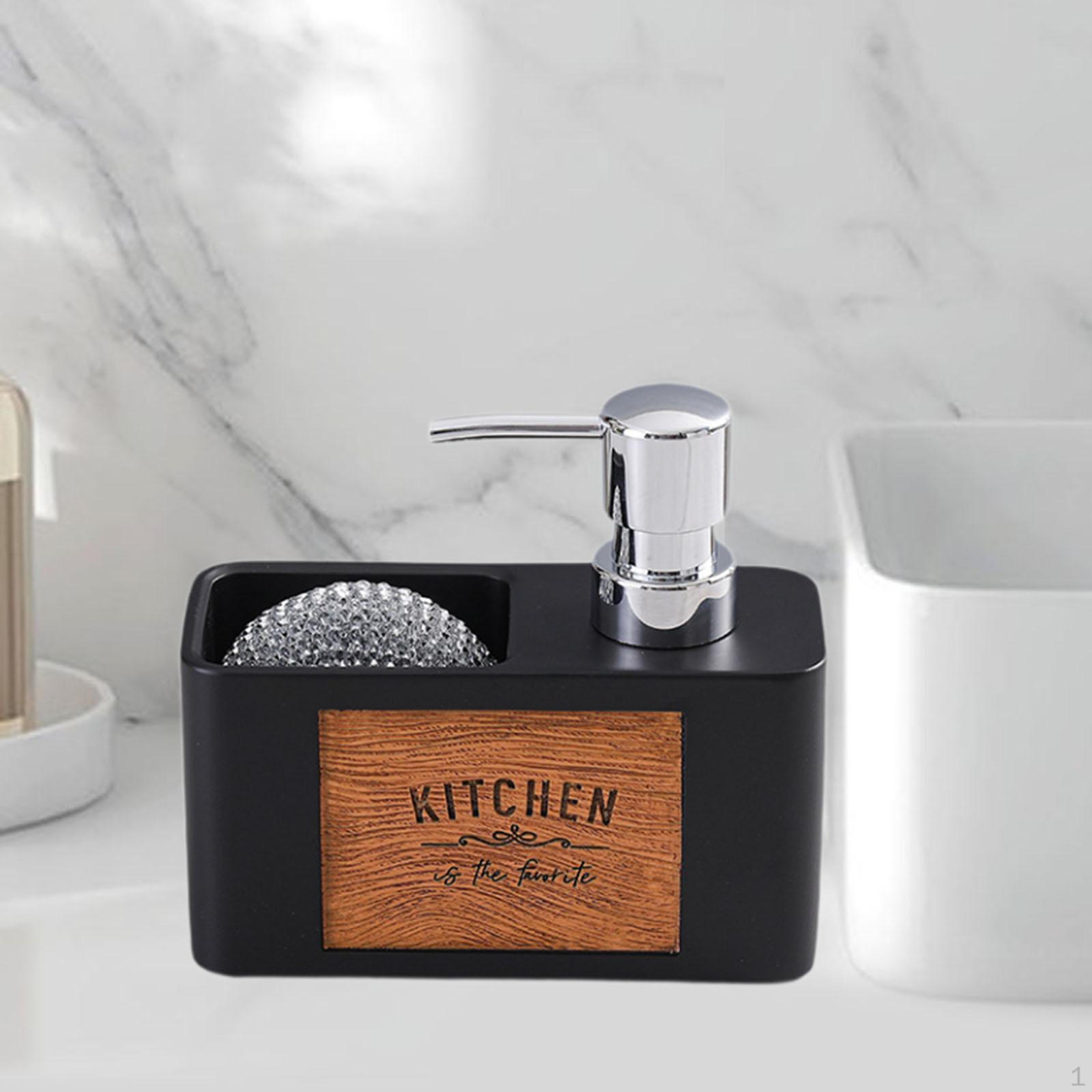 

Диспенсер для кухонного мыла с держателем для губки, сменные скребки, хранение мыльных щеток, скребок для щеток