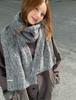 High-grade quality alpaca wool knitted scarf women's winter solid color versatile warm high-grade wool scarf manufacturers wholesale