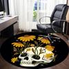 1pz Tappeto Rotondo Teschio per Ufficio, Tappetino Adatto per Ufficio, Sotto Sedie da Ufficio, Camera da Letto, Soggiorno, Decorazione per la Casa, Decorazione per la Stanza