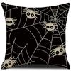 Black and White Letters Pumpkin Halloween Pillowcase Cartoon Spider Funny Ghost Festival Sofa Set Combination Pillowcase