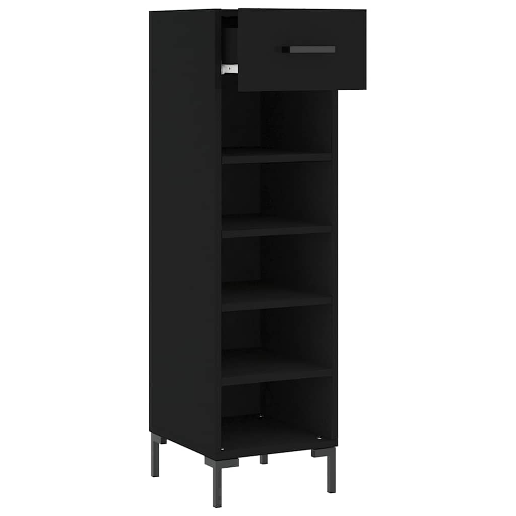 Vidaxl Szafka Na Buty, Czarna, 30X35X105 Cm, Materiał Drewnopochodny