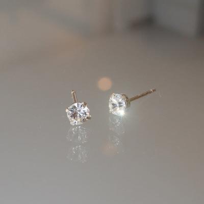 Silver 925 Drum Cubic Zirconia Earrings