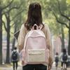Mochila de Lona con Lazo Mochila Casual de Gran Capacidad Bolso para Portátil Mochila Escolar para Estudiantes Mujeres