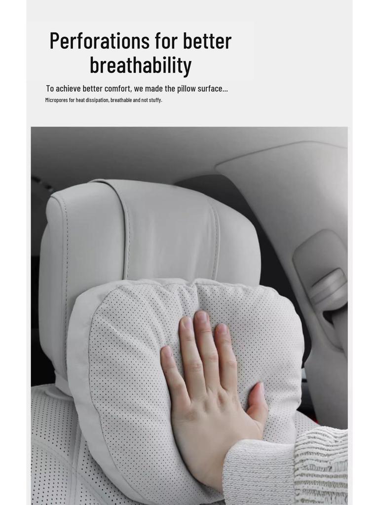 Car Headrest for Mercedes, BMW, AITO, Tesla - Pillow & Lumbar Support for Cervical Spine Comfort