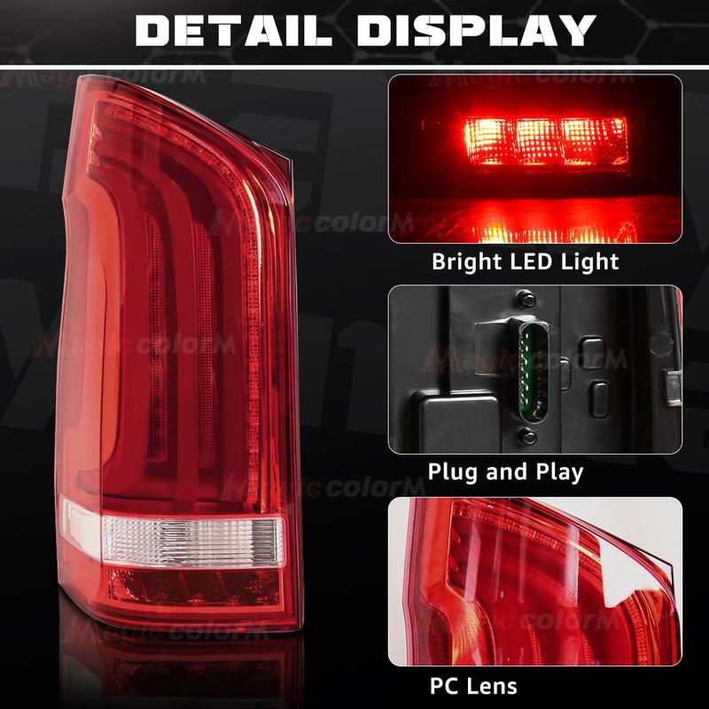 Car Tail Lamps For Mercedes-Benz Vito V-Class W447 2015 2016 2017 2018 2019 2021 2022 LED Brake Turn Signal Rear Fog Taillights