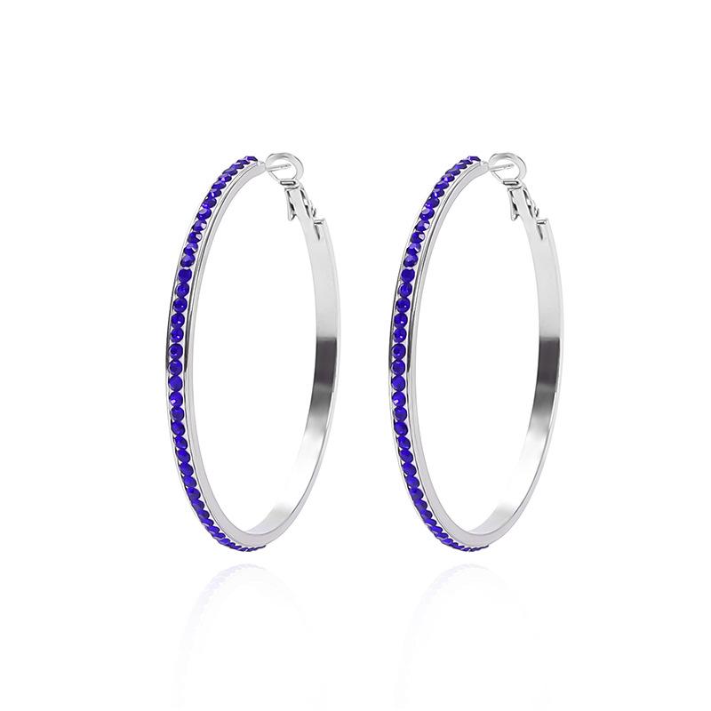 Customized fashionable round exaggerated diamond-set large earrings, earrings, light luxury high-end studs, European and American earrings.