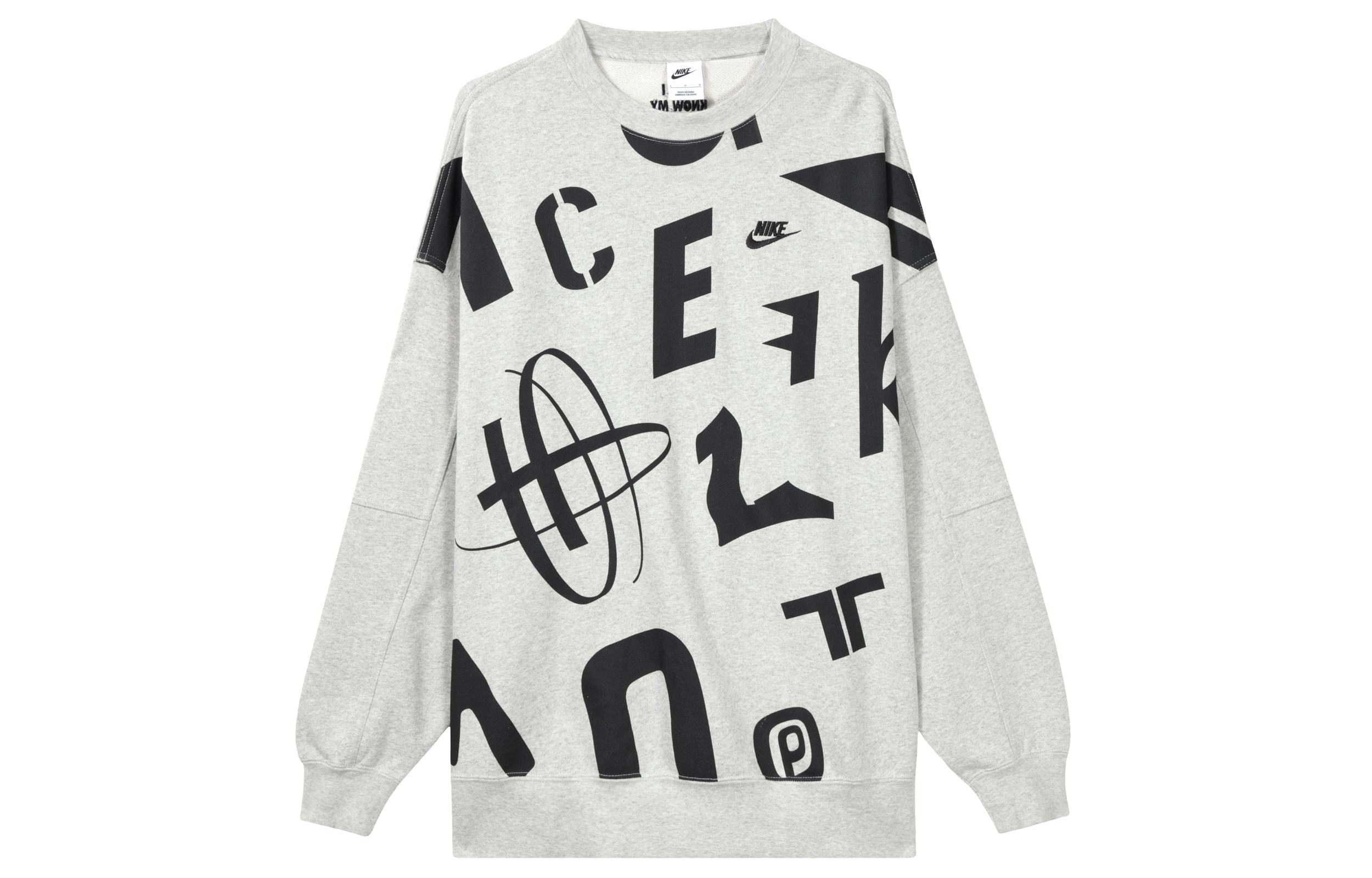 Nike Sweatshirts Women s Gray Crew Neck Moderate Regular HF0385-050 XL