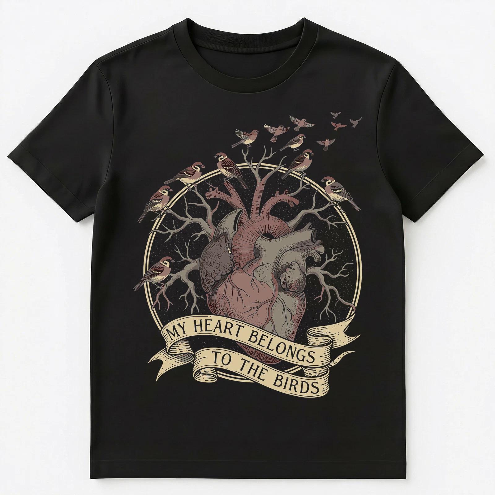 Bird Lover Heart Belongs Birds Wildlife Unisex T-Shirt M