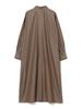 Beams Shirt One Size Demi-Luxe Women's Back-Open Dress, Brown,