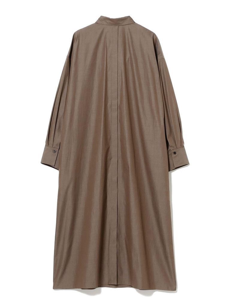 Beams Shirt One Size Demi-Luxe Women's Back-Open Dress, Brown,