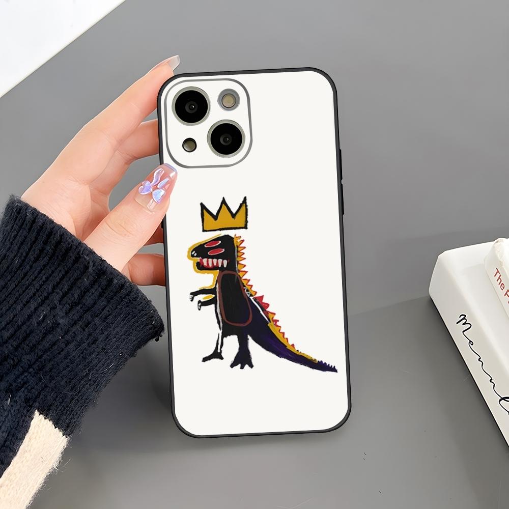 B-Basquiat Art Graffitis Phone Case For Iphone 15 Pro Max 14 Pro 16 Plus 12 13 11 Xr X Xs 8 7 Plus Silicone Back Cover