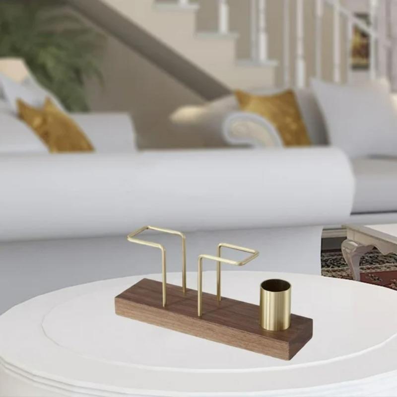 Premium Solid Multifunction Tissue and Napkin Holder Rack with Brass Toothpick Box Vertical Creative Design for Dining Table