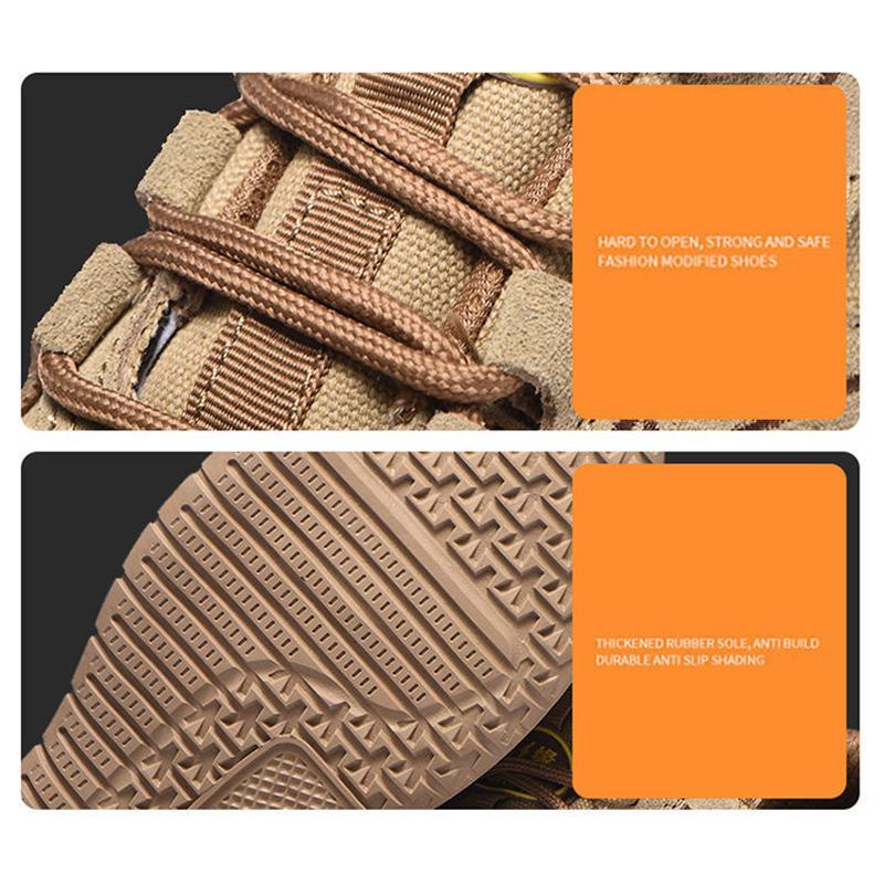 Imwete Men Work Safety Shoes Canvas Labor Protection Shoes Autumn Anti-hit Thick Sole Footwear Anti-puncture Breathable Sneaker