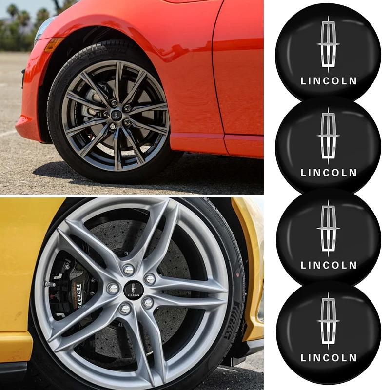 For Lincoln Navigator MKZ MKX MKC MKT Continental Nautilus 4Pcs 56mm Car Wheel Stickers Center Hub Cap Car Emblem Badge Decal