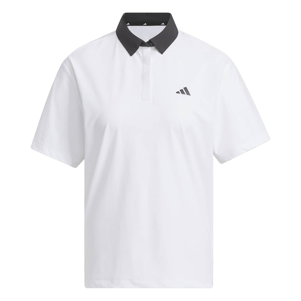 Golf Blanc [Adidas Golf] Chemise Boutonnée à Manches Courtes pour Femme, Repoussant l'Eau,