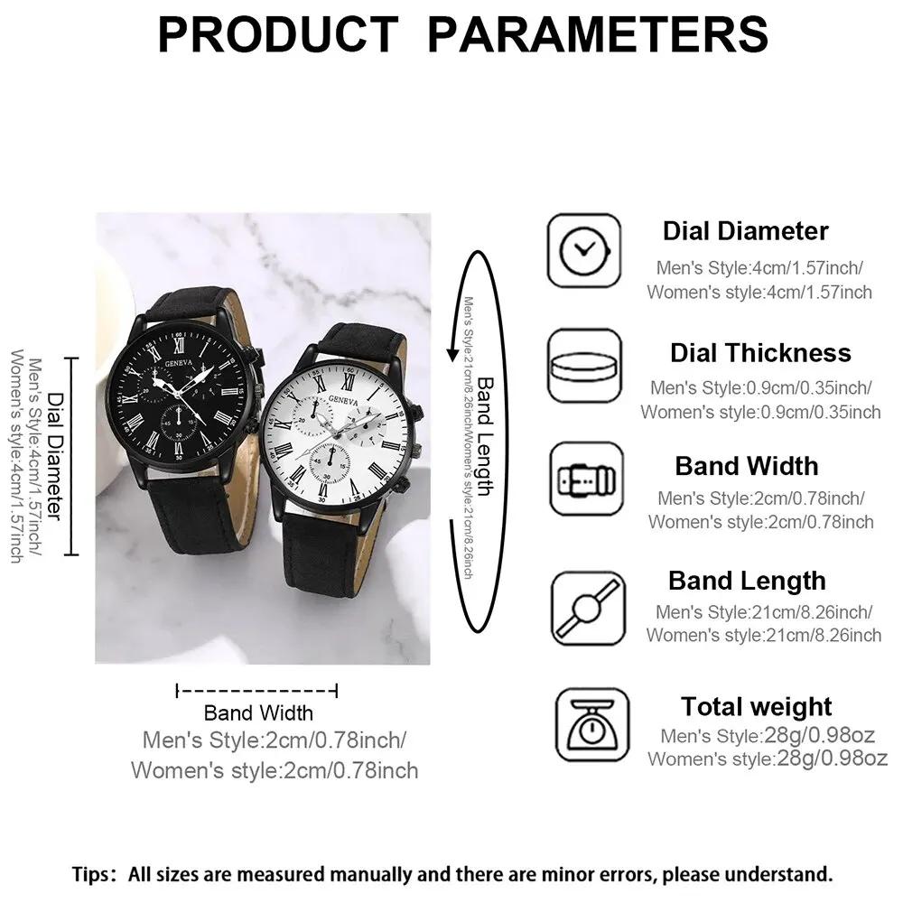 1/2 Stück Set Paar Mode Lässig Lederuhren Damen Einfaches Zifferblatt Quarz Armbanduhren Dress Uhr Montre Femme