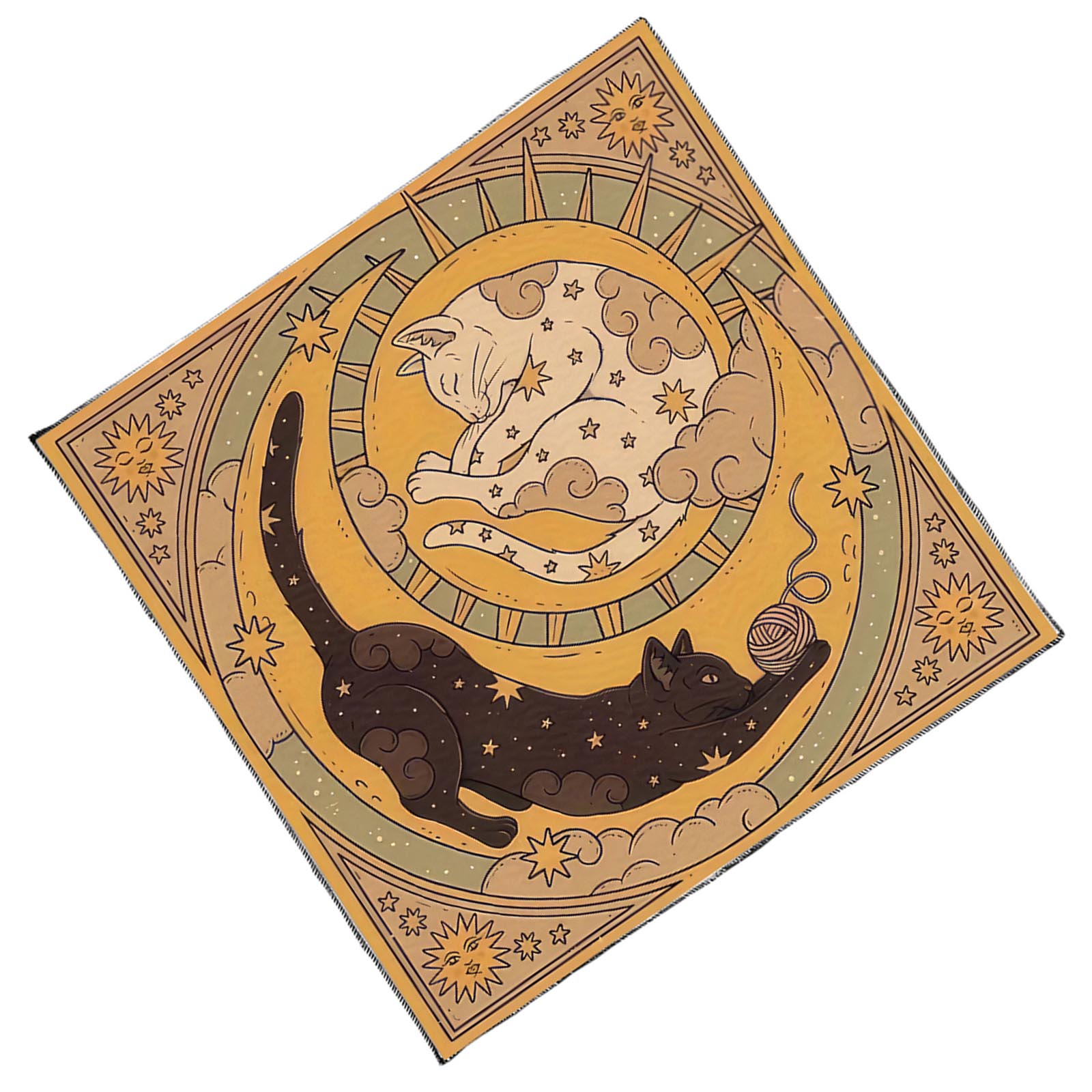 

Скатерть для Таро Скатерть для алтаря Луна Кошка Узор Скатерть для астрологии Скатерть для гаданий Гобелен Настенное украшение B50