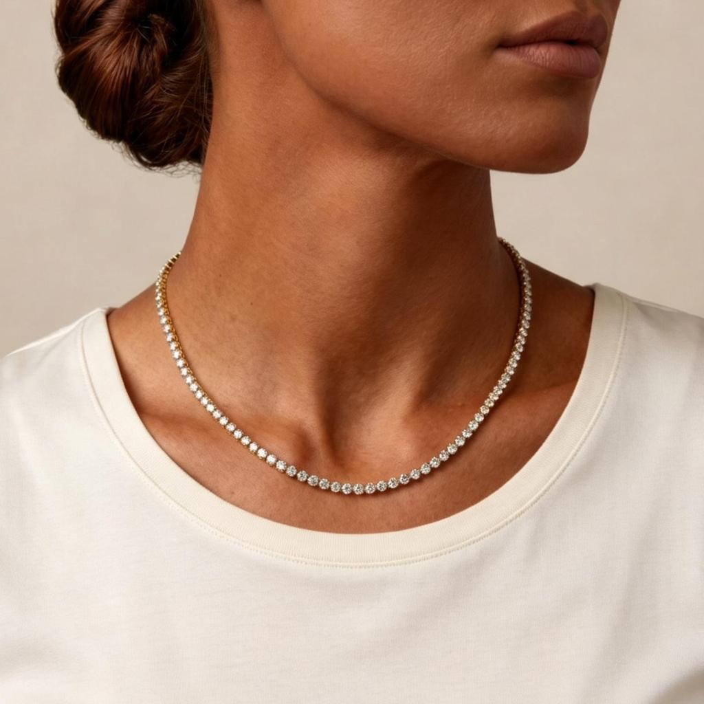 2/3mm Tennis Chain Necklaces Female Stainless Steel AAA Zircon Neck Chain For Women Luxurious Jewelry Gift Choker 2026