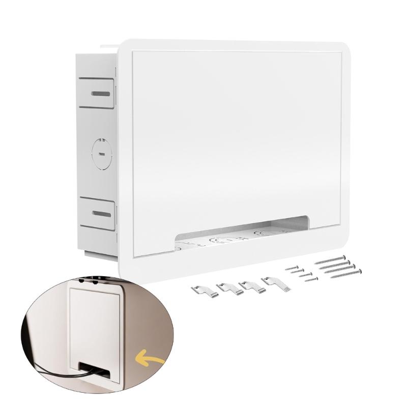 Cable Management Kit 9Inch Recessed Media Enclosure In Wall TV Media Box For Home Theater Systems And Networks Devices