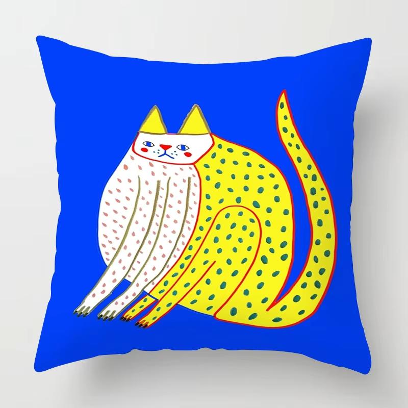 Geometric Animal Print Pillow Cover - Printed Machine Washable Cushion Case For Modern Home & Sofa Decor