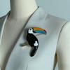 Oil-drip Design Parrot Earrings Adjustable Animal Lapel Pin Unisex Jewelry  Scarf Accessories