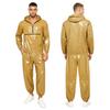Men Waterproof Hip Hop Dance Outfit Long Sleeve Hooded Jacket with Jogging Pants Raincoat Windbreaker Streetwear Dancewear