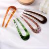 Korean U-Shaped Acetate Hairpin for Buns - Modern Style Clip