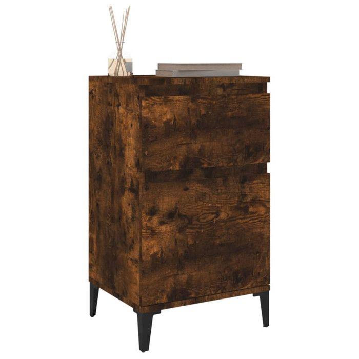 VidaXL Tables de chevet 2 pcs chêne fumé 40x35x70 cm 819719