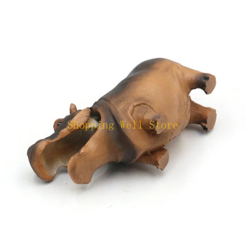 KX4B Landscape Artificial Hippo Landscape Fish Tanks Bubble Stone Decorations for Aquariums Terrarium Shrimp Ornaments CN