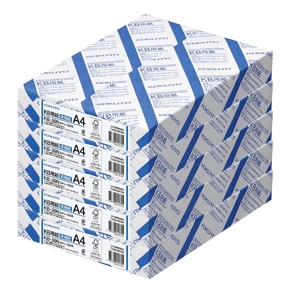 KOKUYO Kopírovací papír A4 Bělost Tloušťka papíru 500 listů x 5 balení 2500 listů Certifikováno FSC 80% 0,09 mm AMKB-39NX5