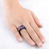 Hip -Hop 14k Black Gold Natural Amethyse Jewelry Ring Anillos De Obsidian Wedding Sapphire Bizuteria Women Men Obsidian Ring Box