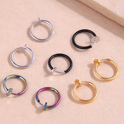 Fashion Non-punching Earrings, Painless Stud Earrings, Women's, Non-punching Elastic, Non-pierced Earrings, Nose Accessories