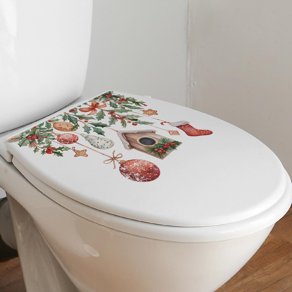 Weihnachtshaus Toilettenaufkleber Frohe Weihnachten Partydekoration 2025 Xmas Badezimmerdekor Navidad Natal Neujahrsgeschenk 2026 Poster