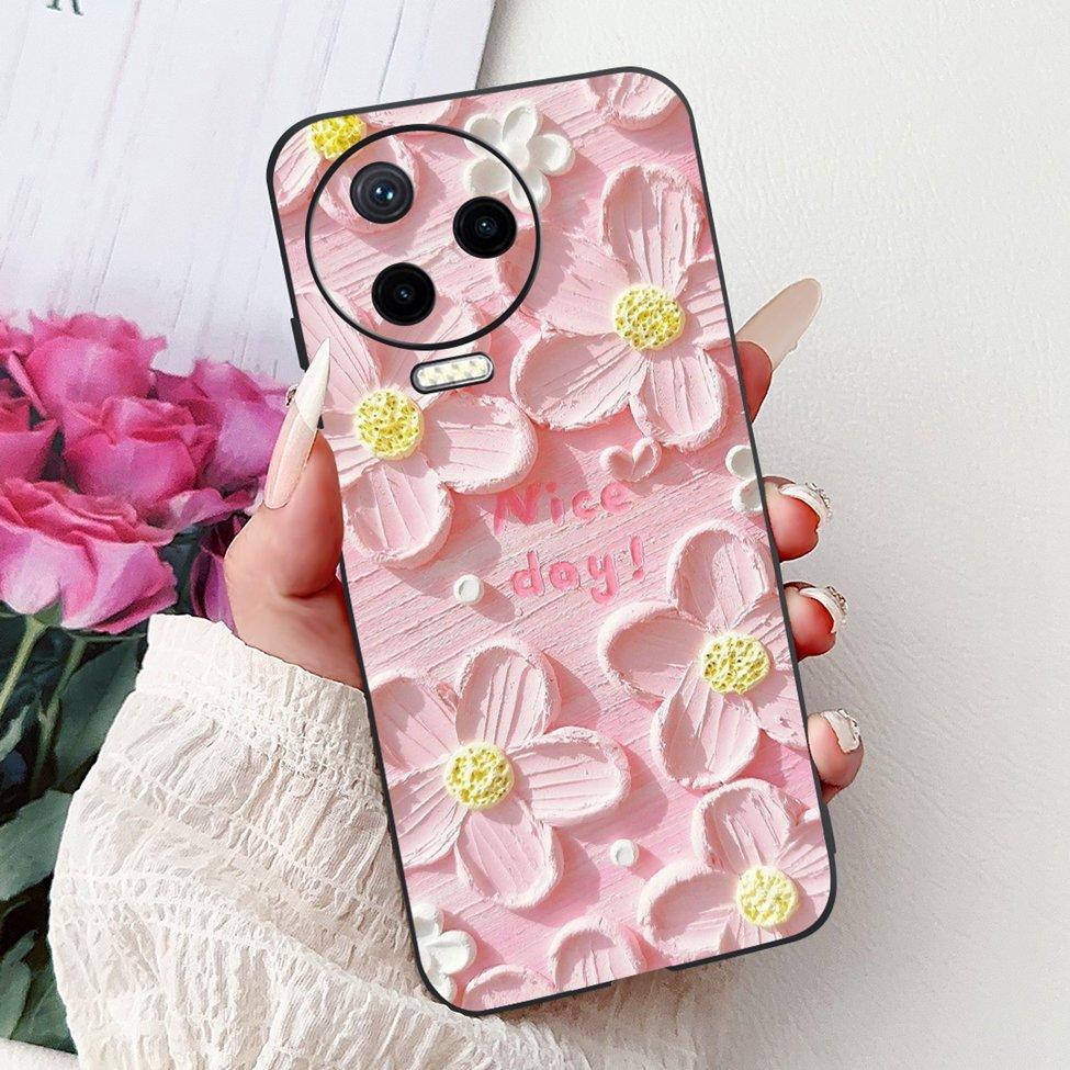For Infinix Note 12 Pro 4G Case X676B Silicone Cute Cat Fashion Flowers Painted Cover For Inifnix Note 12 Pro Phone Case Bumper